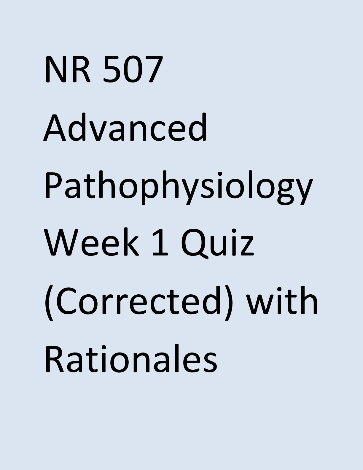 Preview image of Advanced Pathophysiology Week 1 Quiz document